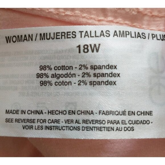 Code Bleu SoHo Hi Rise Cropped Jeans Capri Pockets Pink Stretch  - 18W - Picture 8 of 8